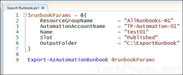 Export-AzAutomationRunbook