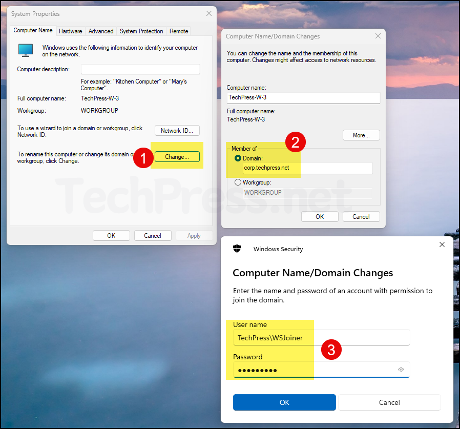 Manually Join Windows 11 Computer to Domain