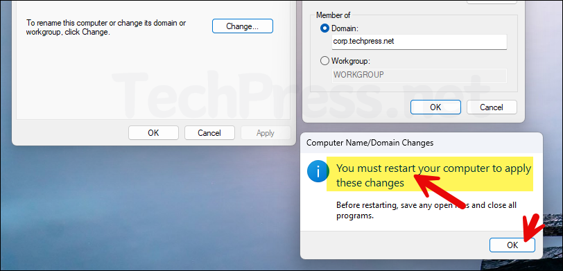 You must restart your computer pop-up