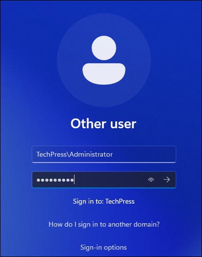 Login to a device using domain credentials