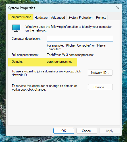 Verify domain membership of a computer