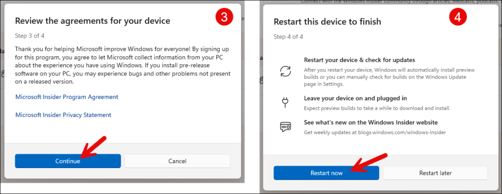 Review insider agreement and restart