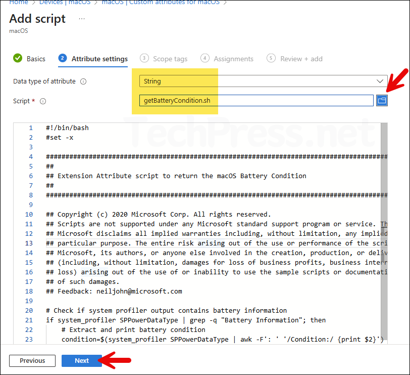 Deploy getBatteryCondition.sh Script