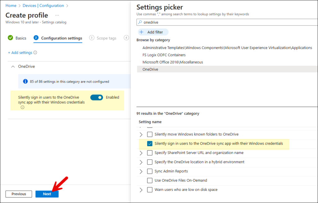 Silently sign in users to the OneDrive sync app with their Windows credentials