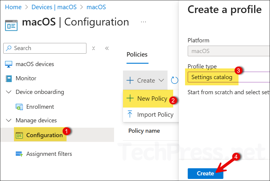 Select Settings Catalog for Platform SSO configuration
