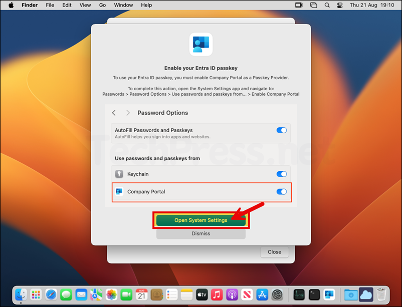 Click Open System Settings