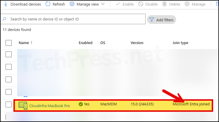 macOS Microsoft Entra Joined completed