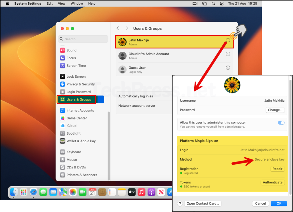 Confirm Platform SSO authenticated method