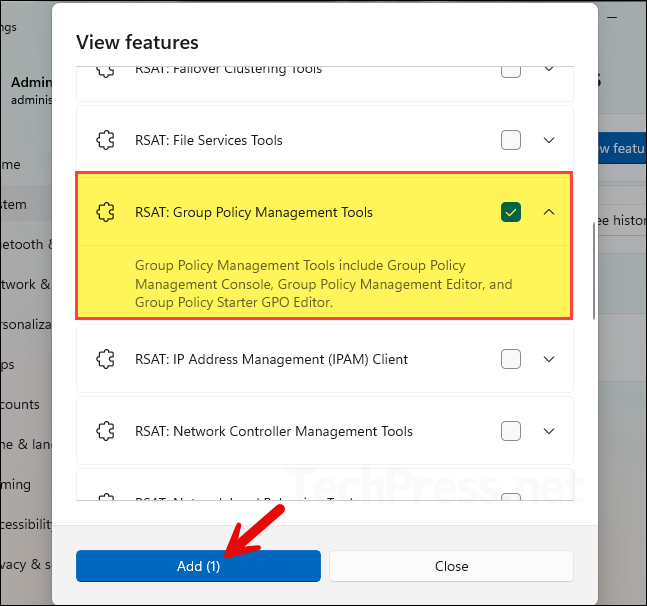Add Group Policy Management Tools