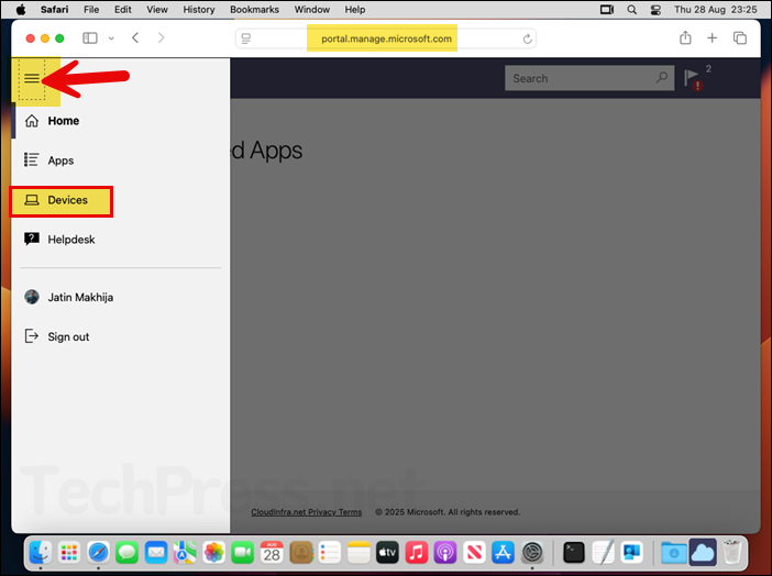 Getting Recovery Key from Company Portal website
