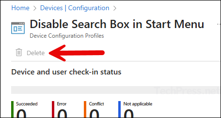 Delete button greyed out 