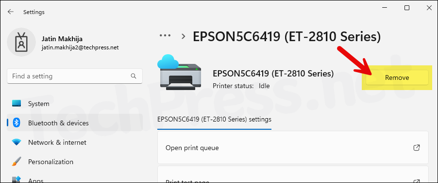 Remove Universal Print Queue