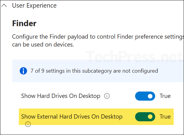 Show External Hard Drives on Mac Desktop Intune Policy