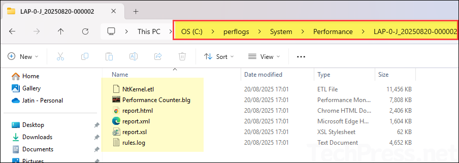 Locate System Performance Report in Windows 11