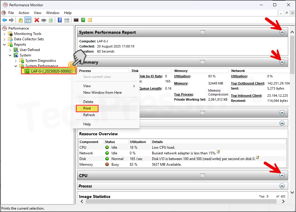 Export System Performance Report
