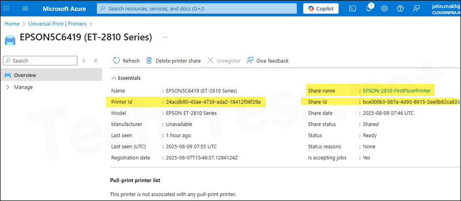 Collect Printer Details from Universal Print for Intune