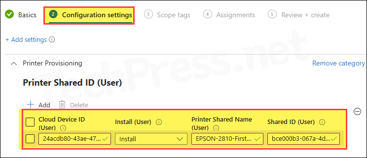 Populate Cloud User ID, Printer Share name and Shard ID information in Intune