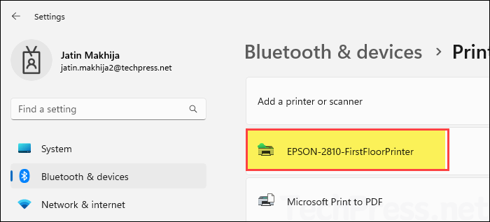 Universal Print Printer Installed by Intune