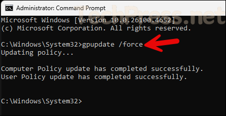 gpupdate /force
