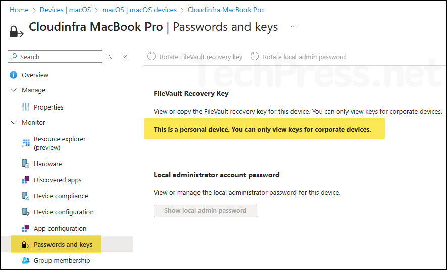 Get FileVault Recovery key