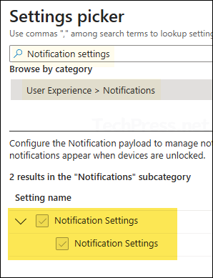 Santa Notification Settings Intune