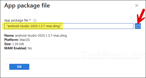 Create Intune Deployment for Android Studio