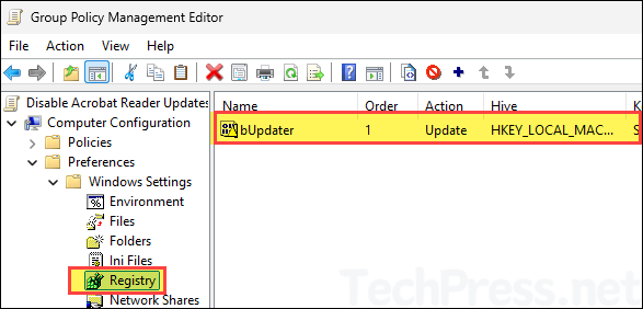 bUpdater registry item created