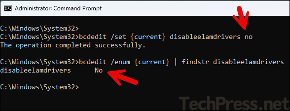 Re-Enable ELAM option 2