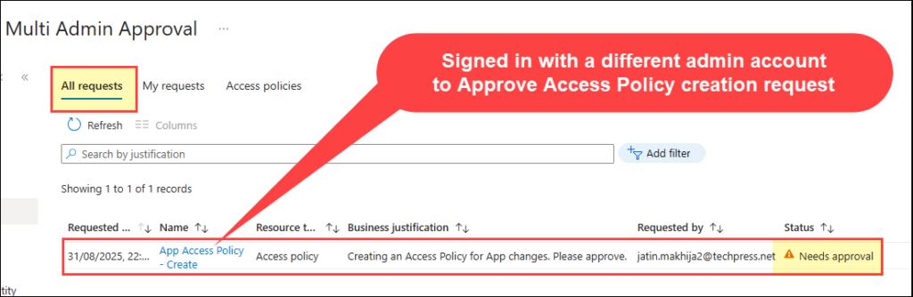 Approve Access Policy Request