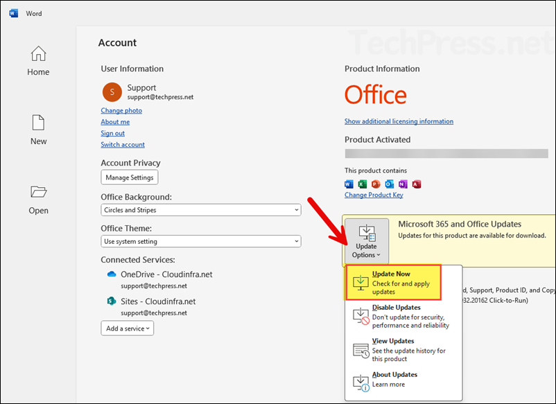 Install Updates for Microsoft 365 Apps