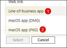 Intune PKG app deployment options