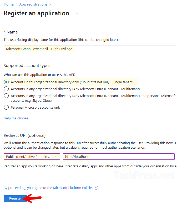Connect Graph PowerShell using a custom application