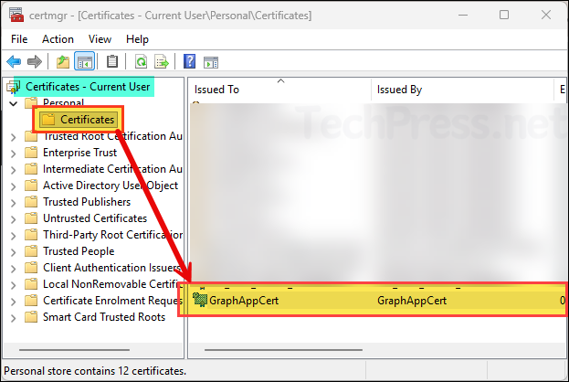 Create a Self Signed certificate for Graph PowerShell