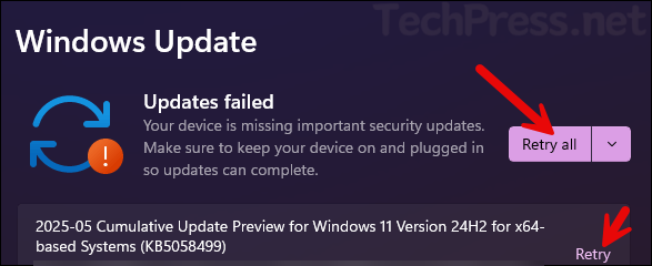 Error code 0x800f0983