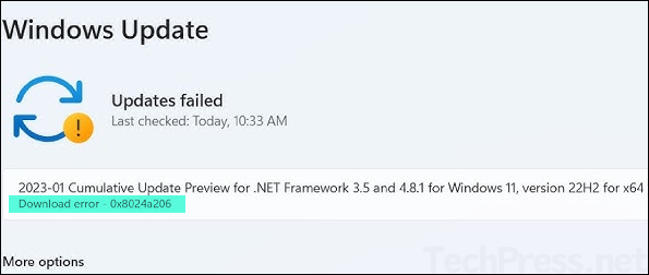 Fix Windows Update Download Error 0x8024a206