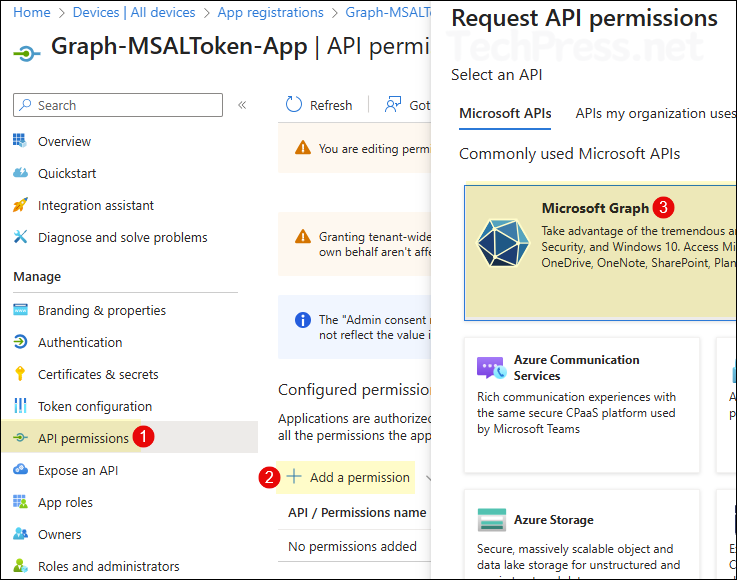 Configure Graph App permissions