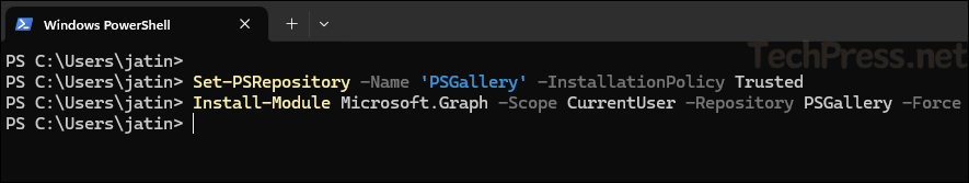 Install Microsoft Graph PowerShell module