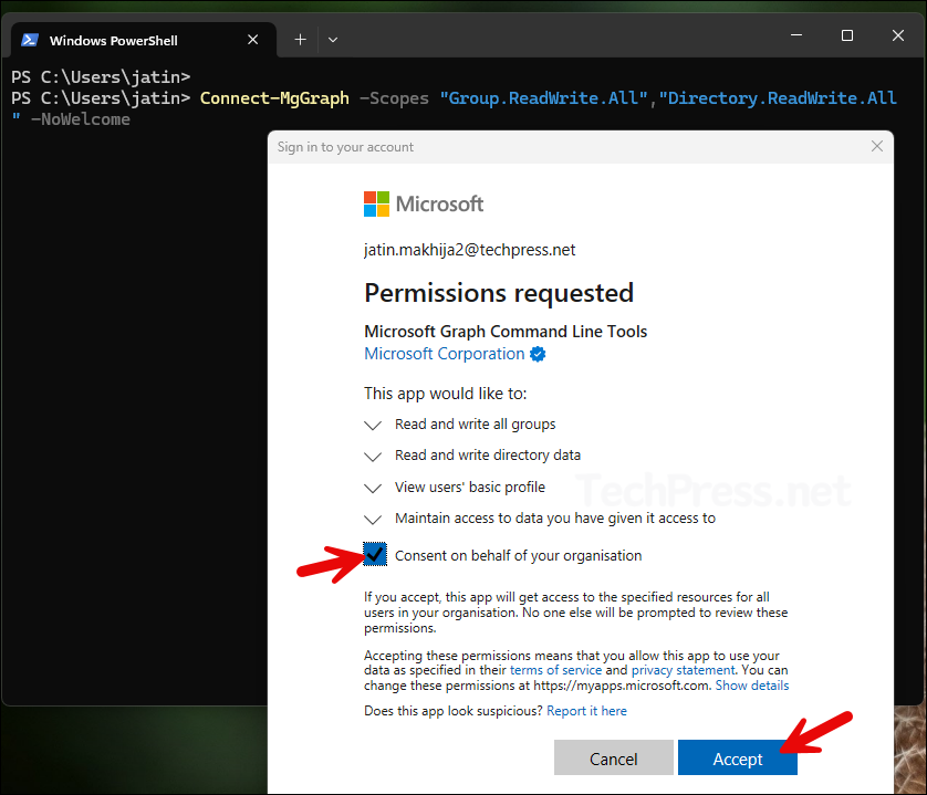 Connect using Microsoft Graph PowerShell