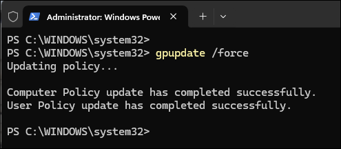 gpupdate /force