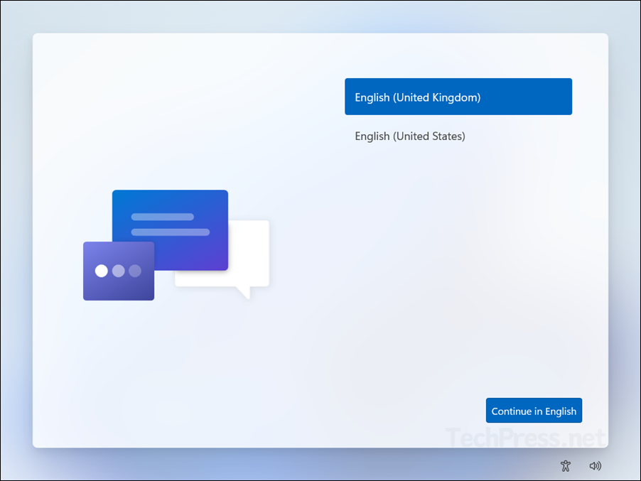 OOBE screen after Windows 11 Reset