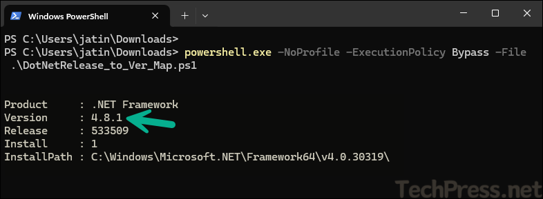 Dot NET Release to Version Mapping PowerShell Script