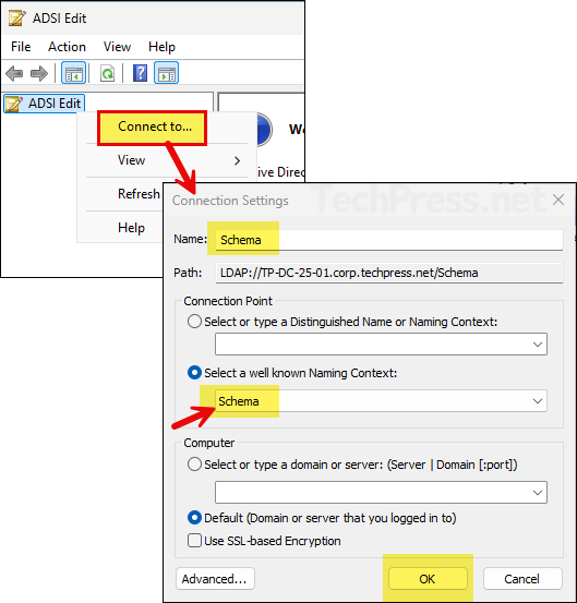 Find AD Schema Version using ADSIEdit
