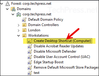 link Create desktop shortcut GPO