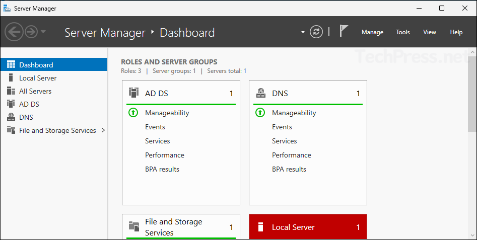 Welcome Tile in Server Manager hidden