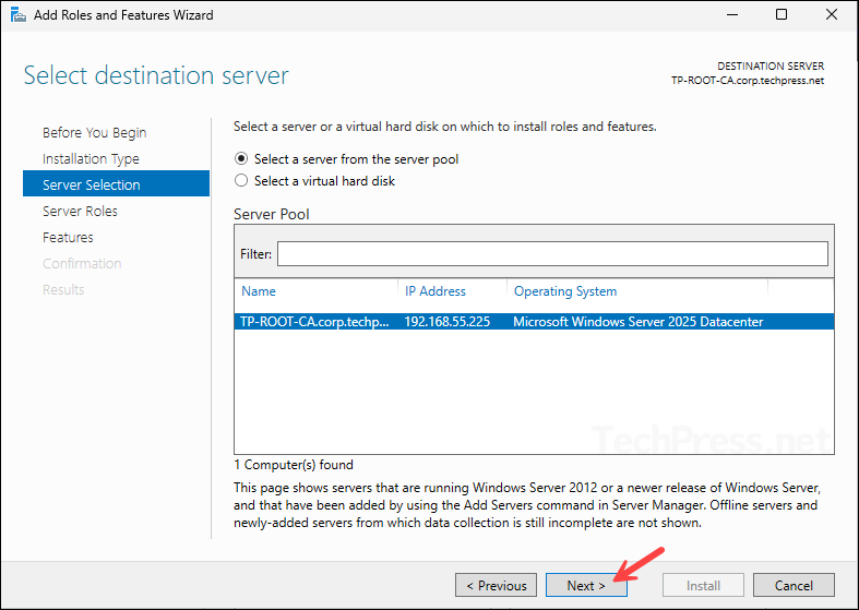 Install Active Directory Certificate Services Role