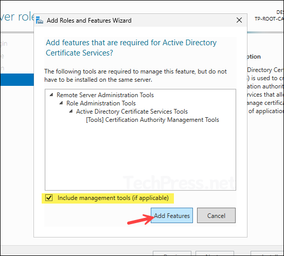 Install Active Directory Certificate Services Role