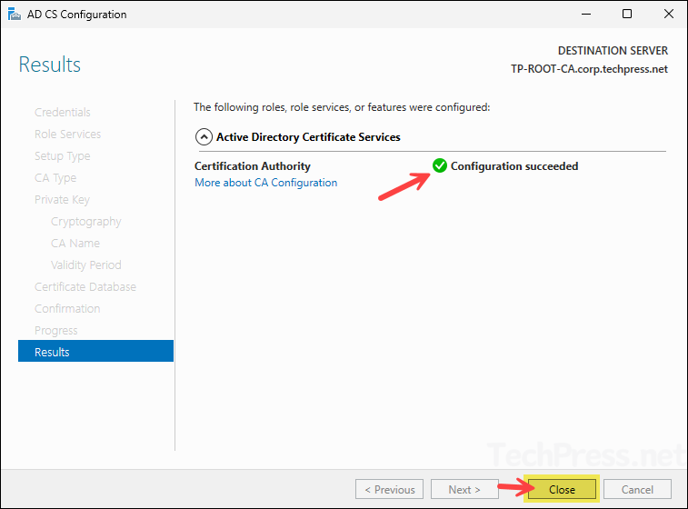 Configuration succeeded