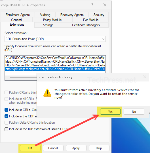 Save CDP config and restart services