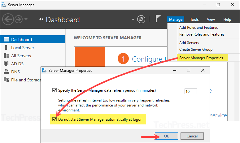 Using the Server Manager Console 