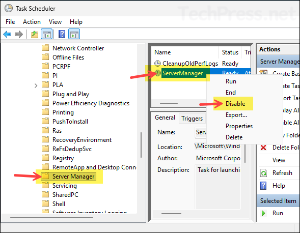 Disable Server Manager Scheduled Task 